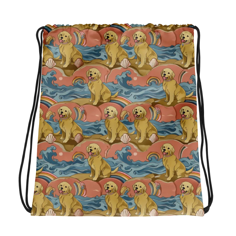Tidal Golden Hour on Drawstring Bag — Photo