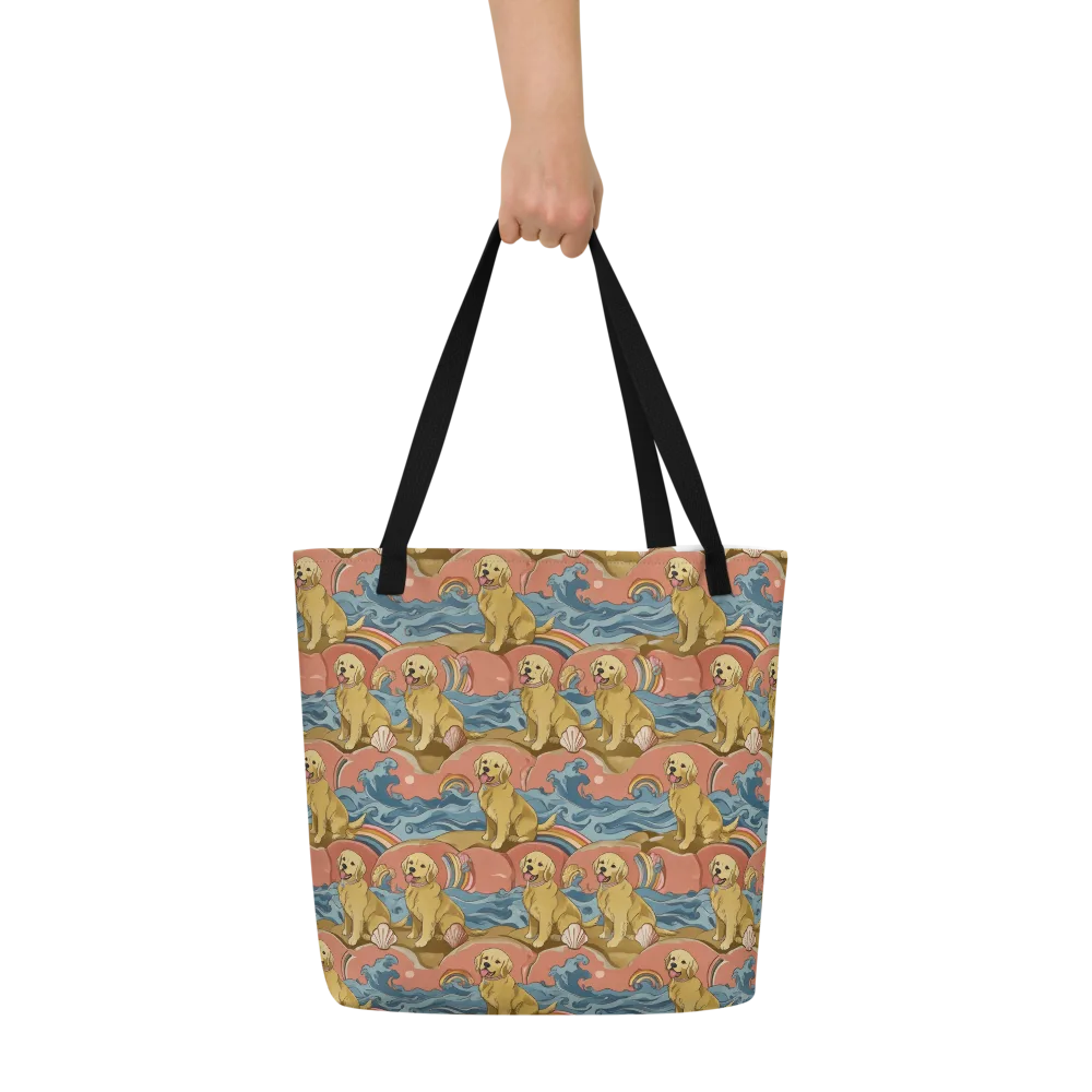 Tidal Golden Hour on Large Tote Bag W/ Pocket — Front