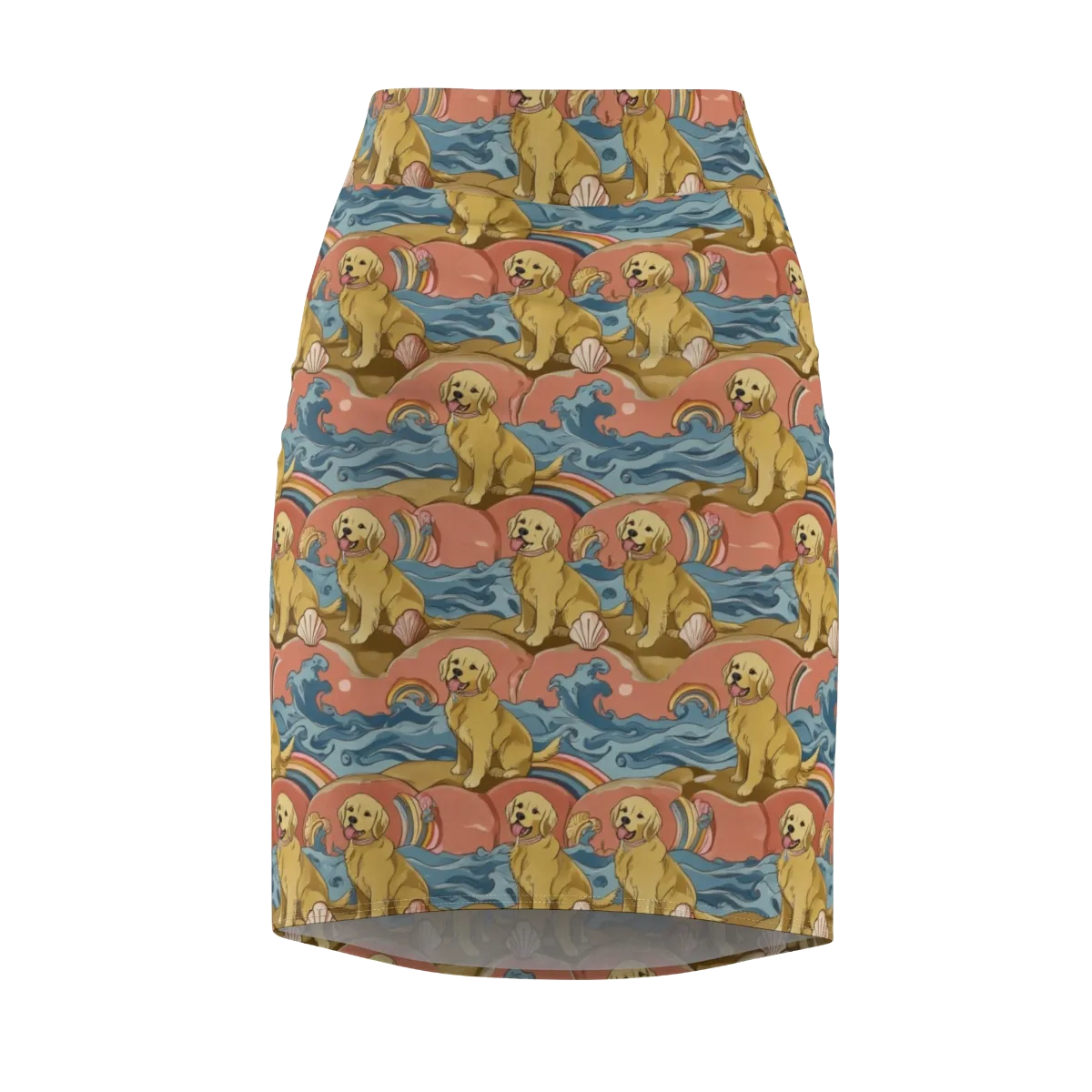 Tidal Golden Hour on Pencil Skirt — Front