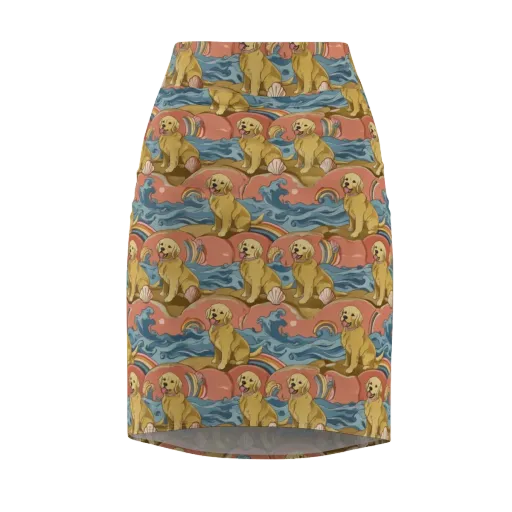 Tidal Golden Hour on a Pencil Skirt