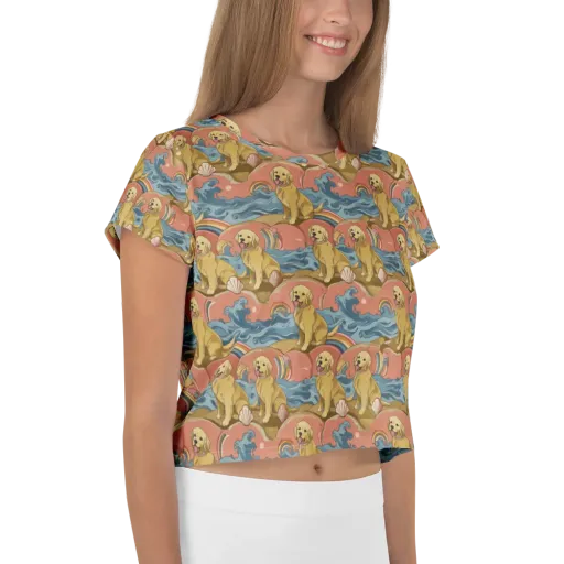 Tidal Golden Hour on a Crop Tee
