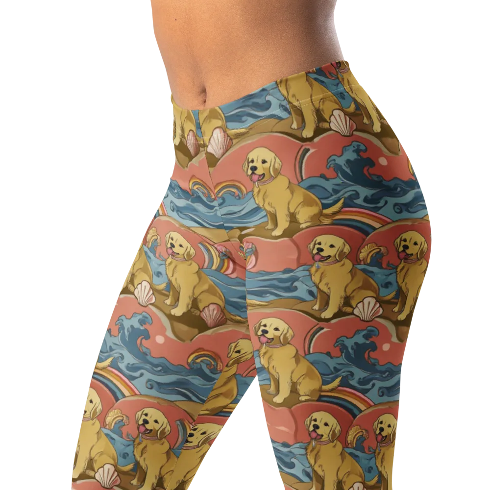 Tidal Golden Hour on Leggings — Left Front