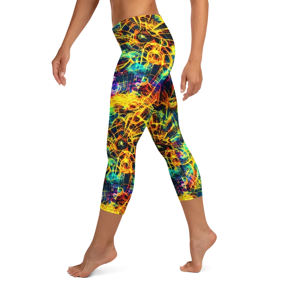 Kapp's Kaleidoscope on Capri Leggings — Left