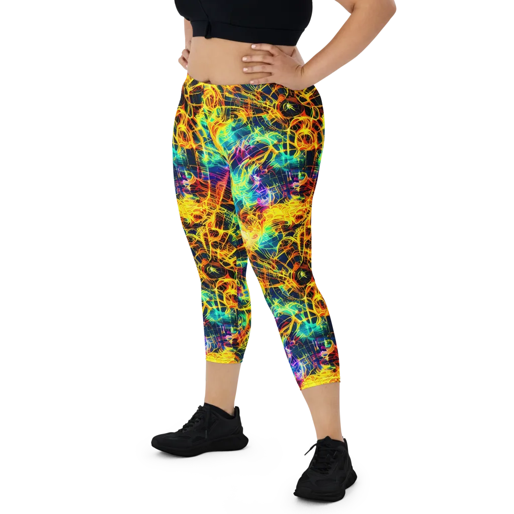 Kapp's Kaleidoscope on Capri Leggings — Front