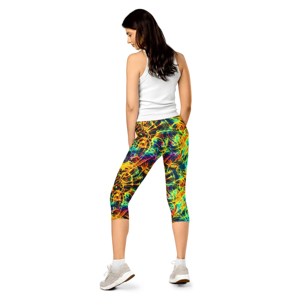 Kapp's Kaleidoscope on Capri Leggings — Back