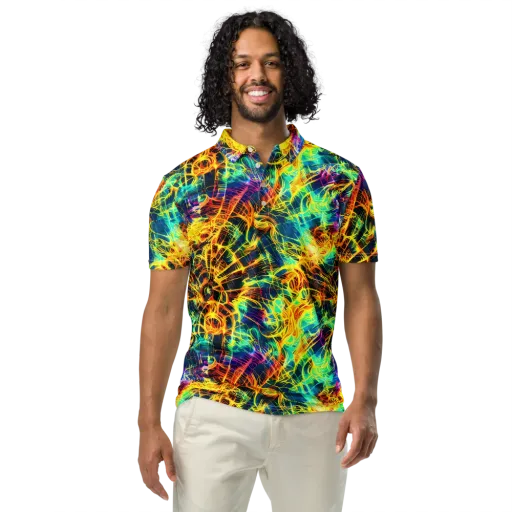 Kapp's Kaleidoscope on a Men's Slim Fit Polo Shirt