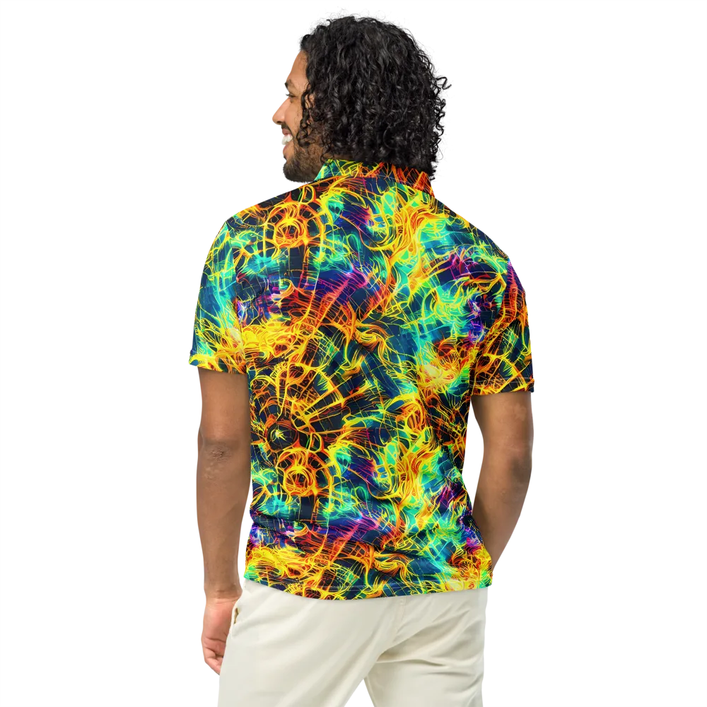Kapp's Kaleidoscope on Men's Slim Fit Polo Shirt — Back