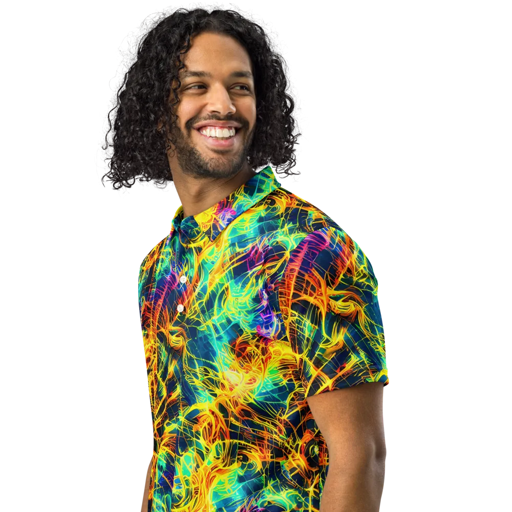 Kapp's Kaleidoscope on Men's Slim Fit Polo Shirt — Left Front