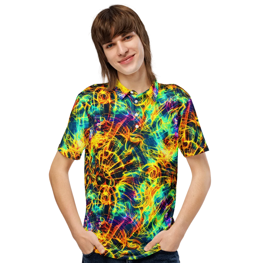 Kapp's Kaleidoscope on Men's Slim Fit Polo Shirt — Front