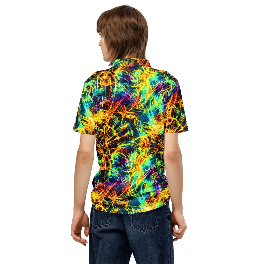 Kapp's Kaleidoscope on Men's Slim Fit Polo Shirt — Back