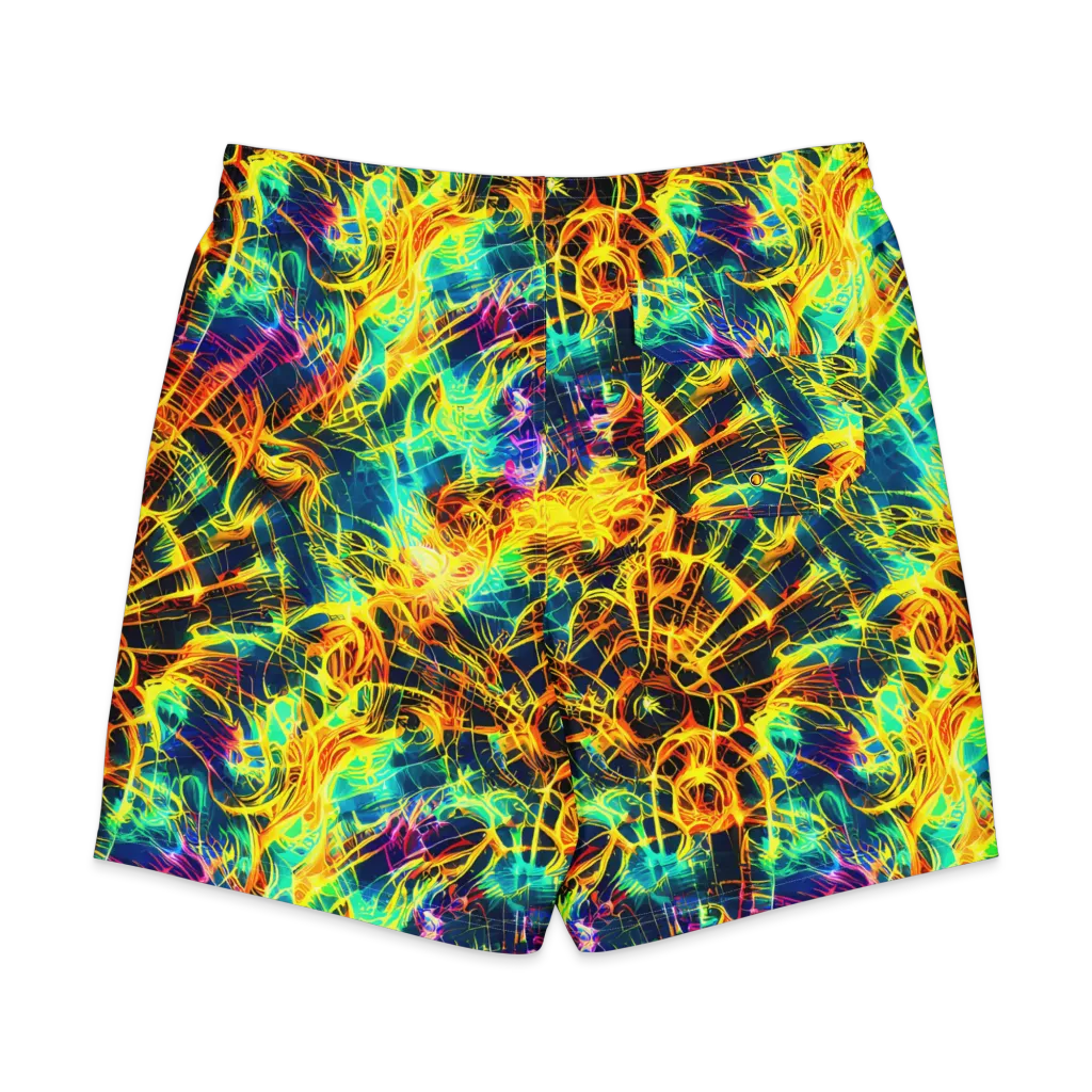Kapp's Kaleidoscope on Men's Board Shorts — Back