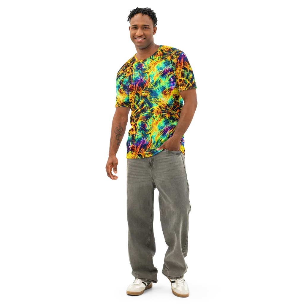 Kapp's Kaleidoscope on Men's Cotton Crew Neck T-Shirt — Front