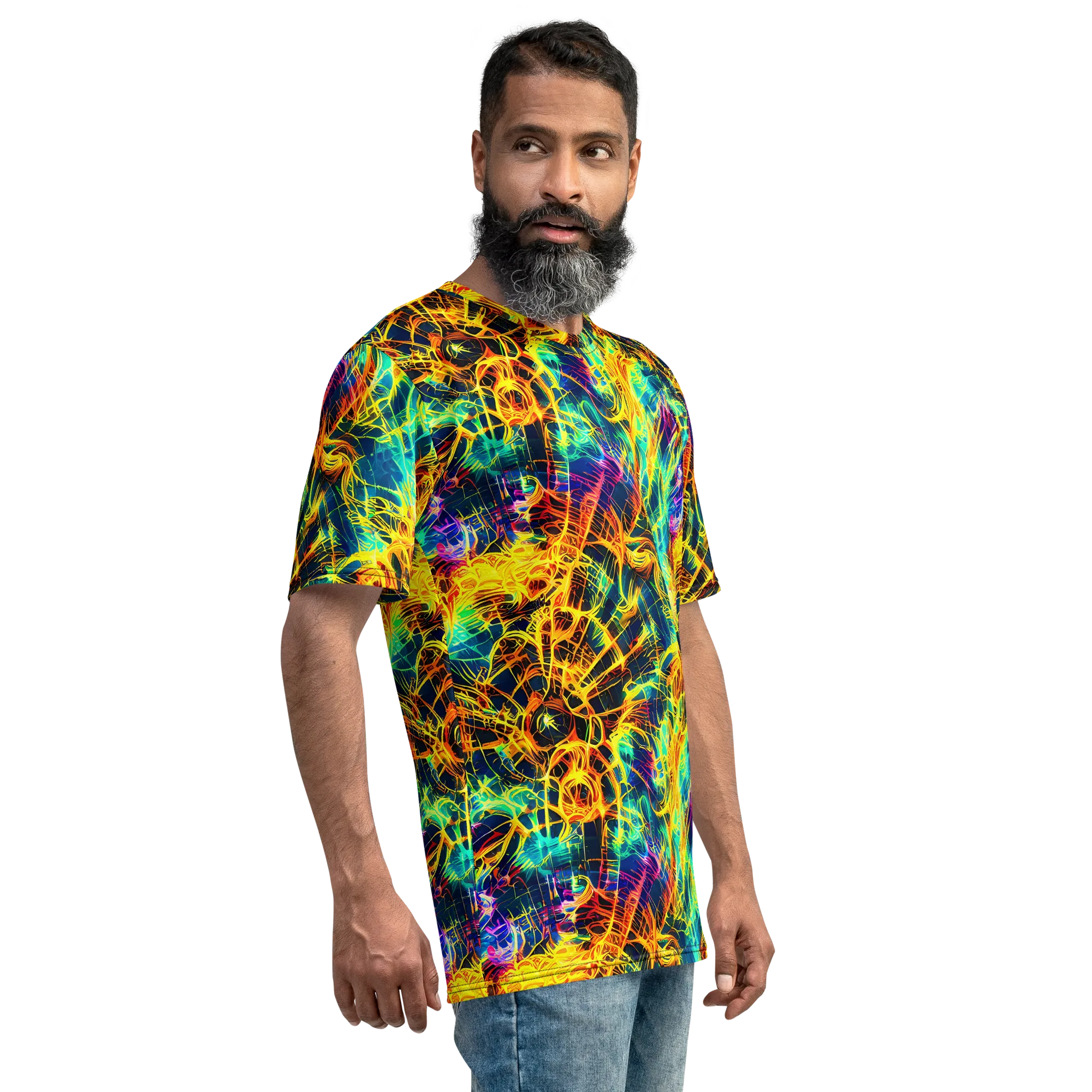 Kapp's Kaleidoscope on Men's Crew Neck T-Shirt — Right