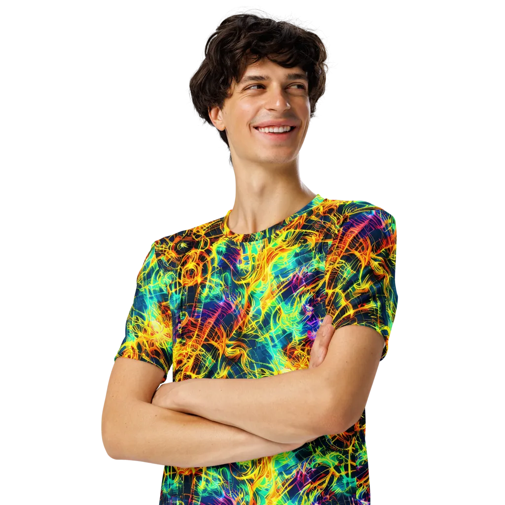 Kapp's Kaleidoscope on Men's Crew Neck T-Shirt — Left Front