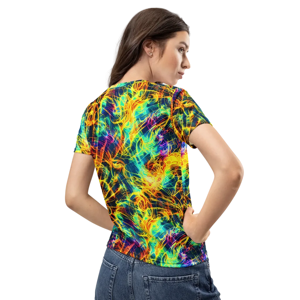 Kapp's Kaleidoscope on Women's Crew Neck T-Shirt — Back