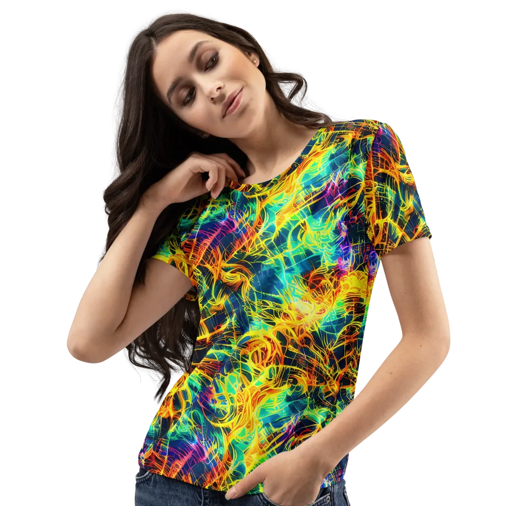 Kapp's Kaleidoscope on Women's Crew Neck T-Shirt — Left Front