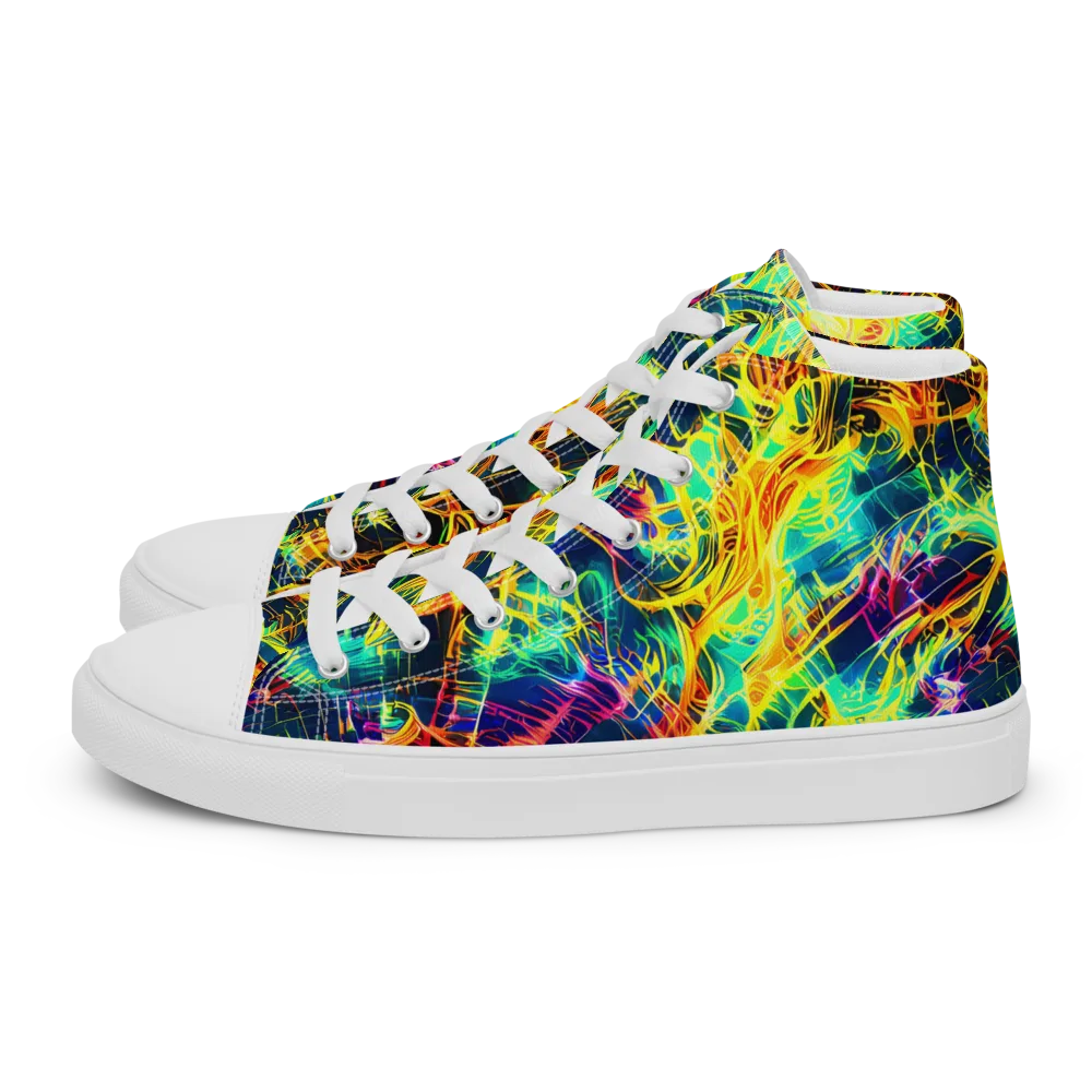 Kapp's Kaleidoscope on Women's High Top Canvas Shoes — Left