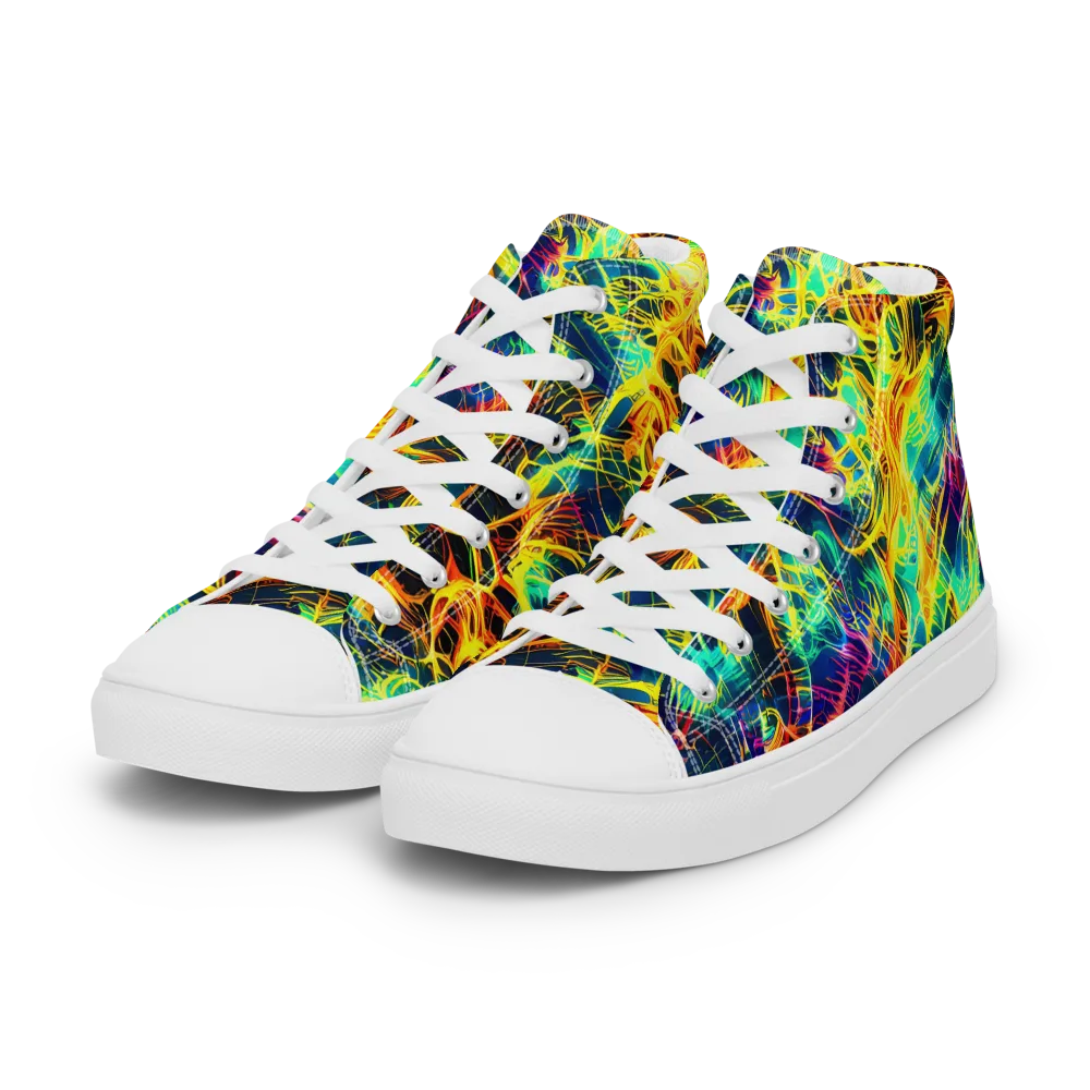 Kapp's Kaleidoscope on Women's High Top Canvas Shoes — Left Front