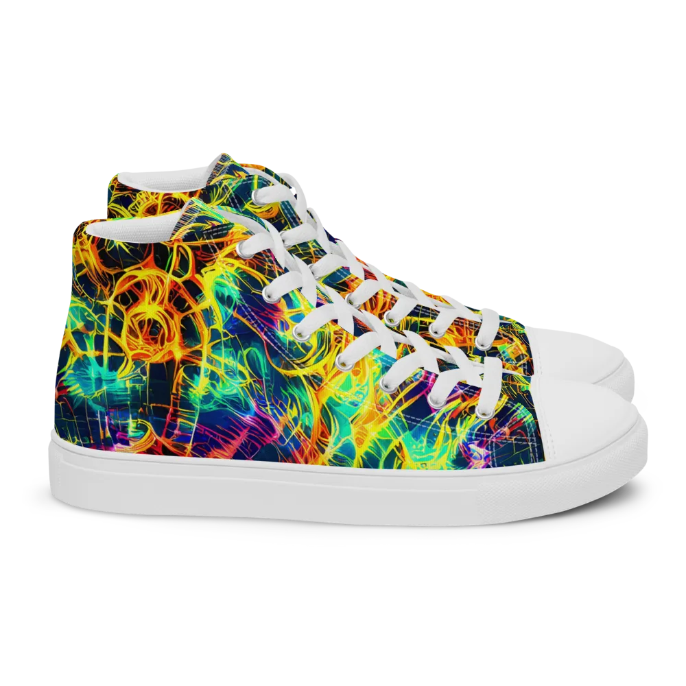 Kapp's Kaleidoscope on Women's High Top Canvas Shoes — Right