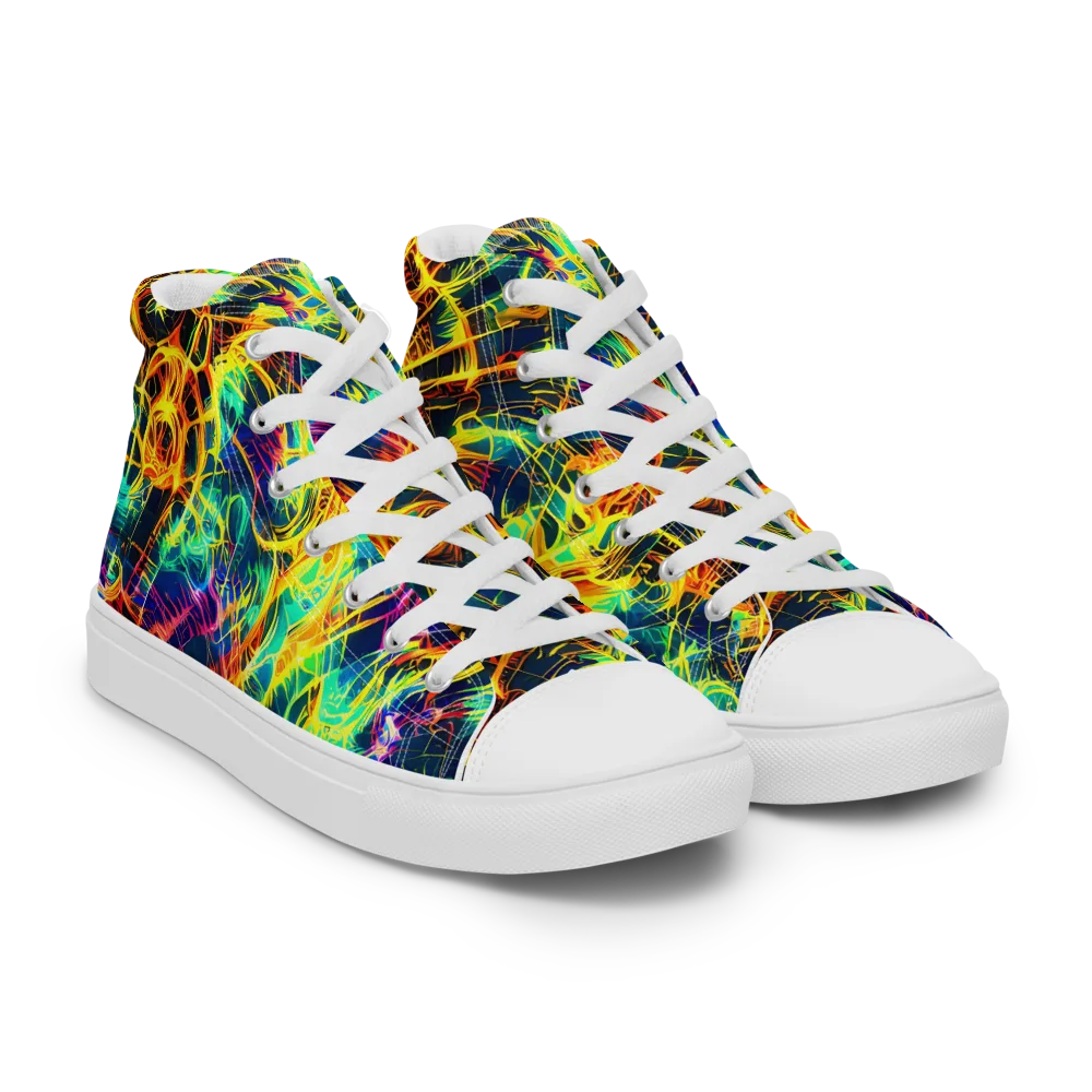 Kapp's Kaleidoscope on Women's High Top Canvas Shoes — Right Front