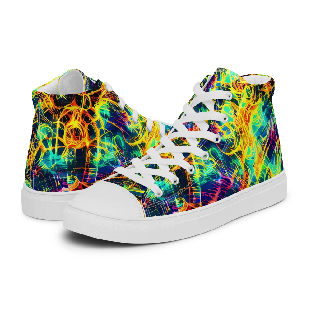 Kapp's Kaleidoscope on Women's High Top Canvas Shoes — Left