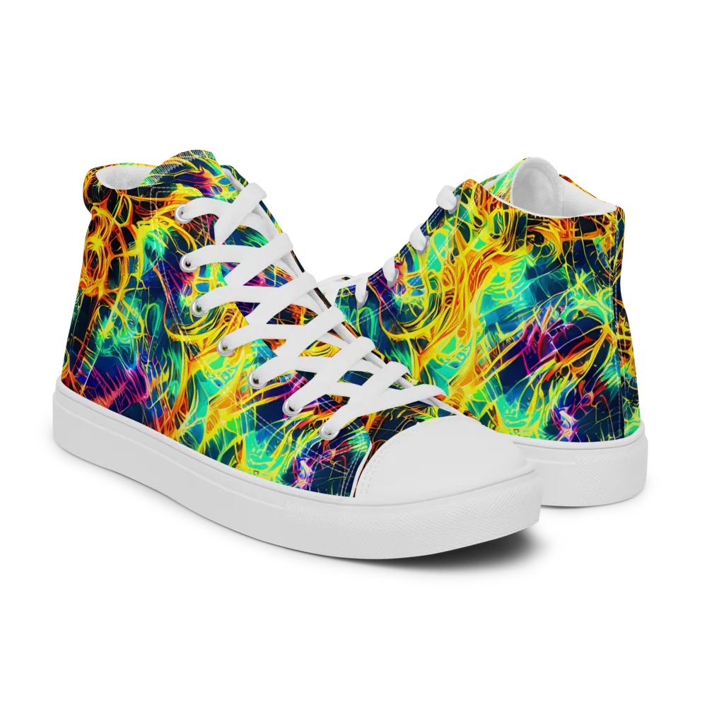 Kapp's Kaleidoscope on Women's High Top Canvas Shoes — Right