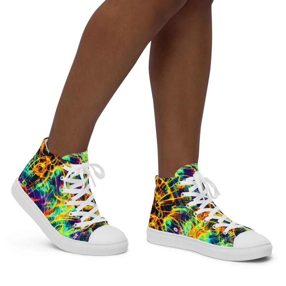 Kapp's Kaleidoscope on Women's High Top Canvas Shoes — Right