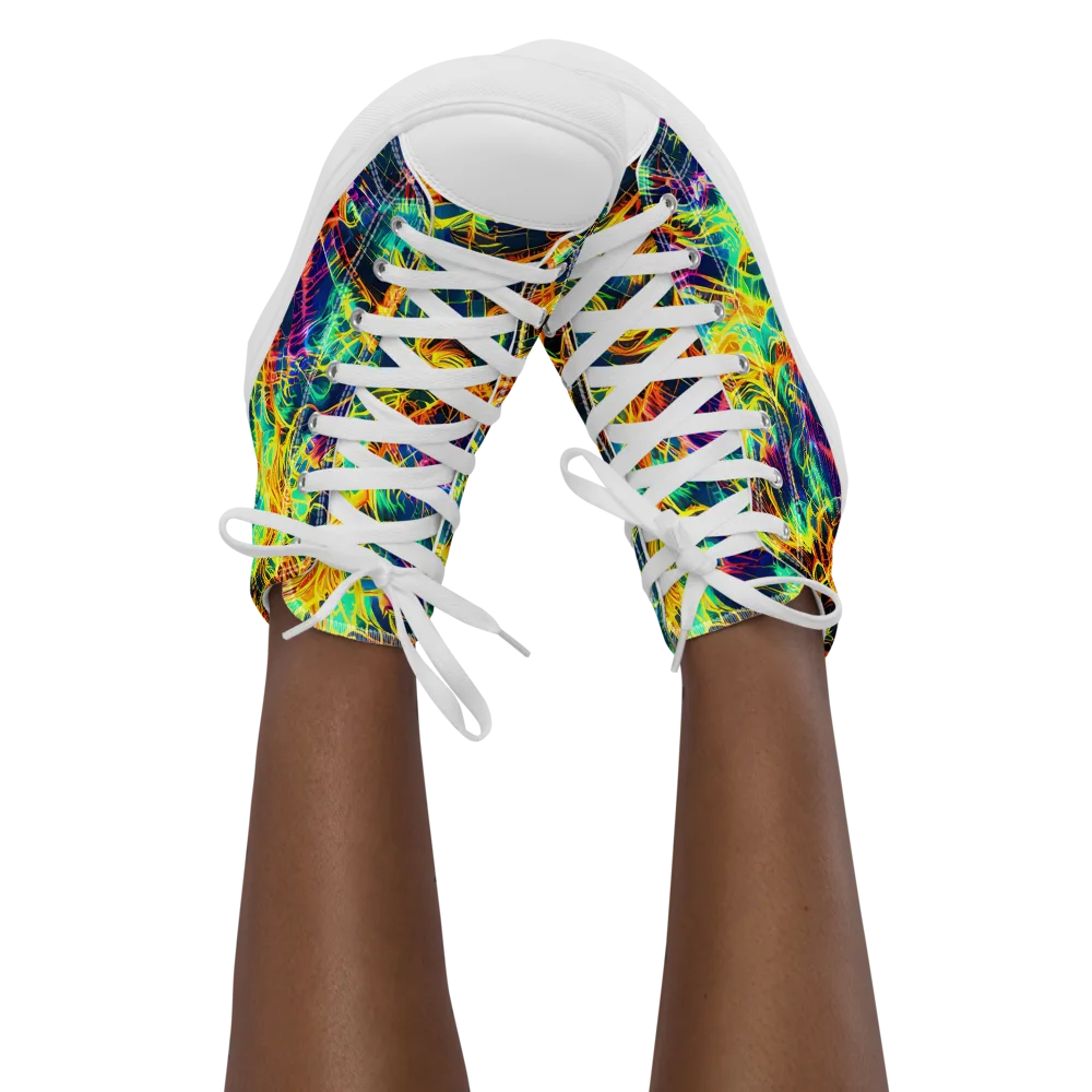 Kapp's Kaleidoscope on Women's High Top Canvas Shoes — Front