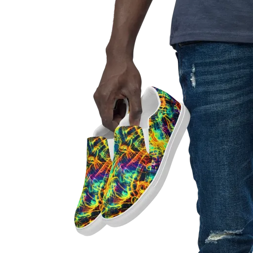 Kapp's Kaleidoscope on a Men's Slip-On Canvas Shoes