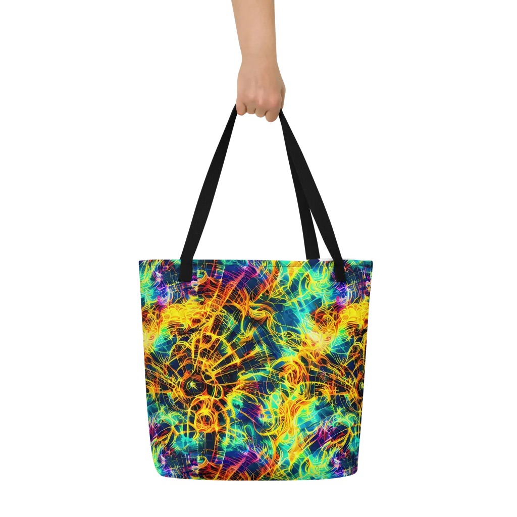 Kapp's Kaleidoscope on Large Tote Bag W/ Pocket — Front