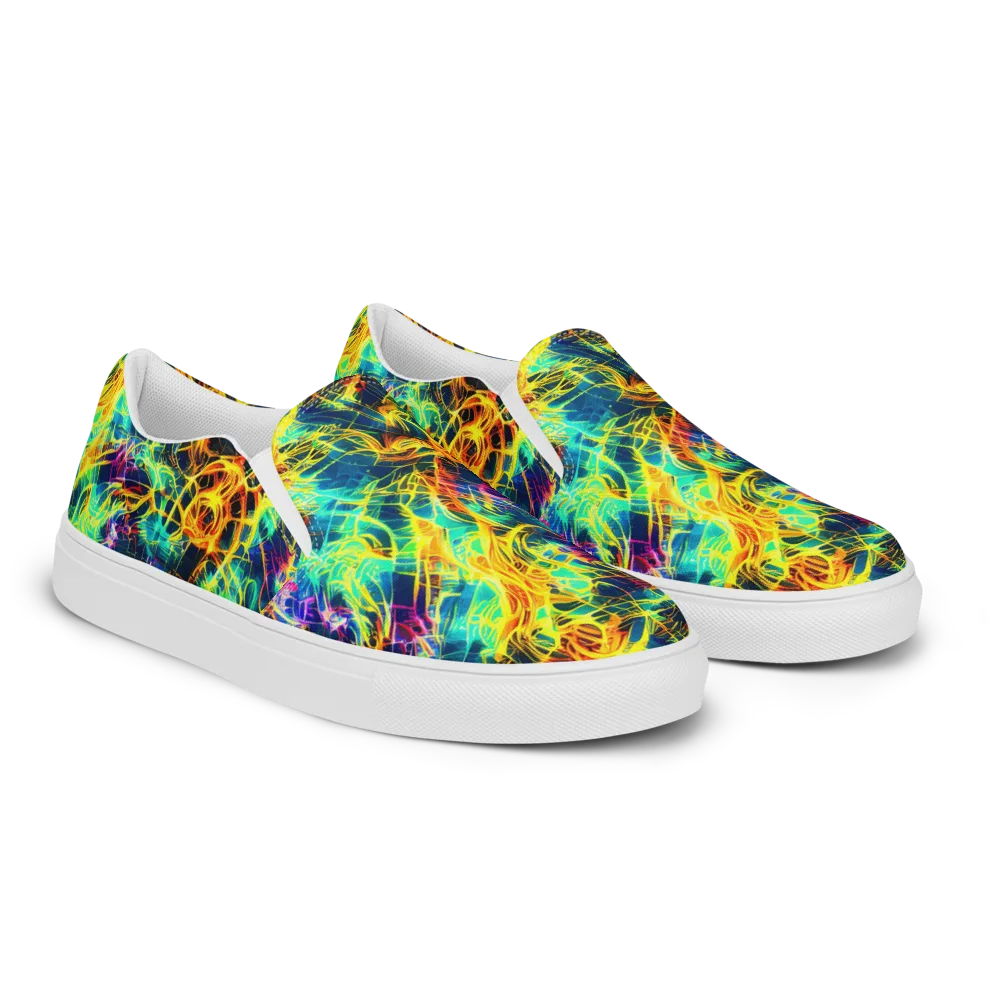 Kapp's Kaleidoscope on Women's Slip-On Canvas Shoes — Right Front