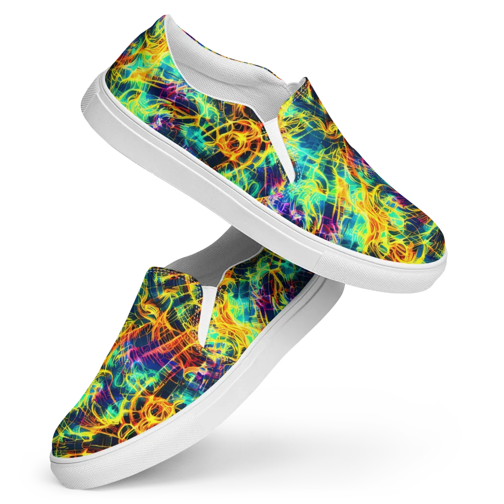 Kapp's Kaleidoscope on Women's Slip-On Canvas Shoes — Front