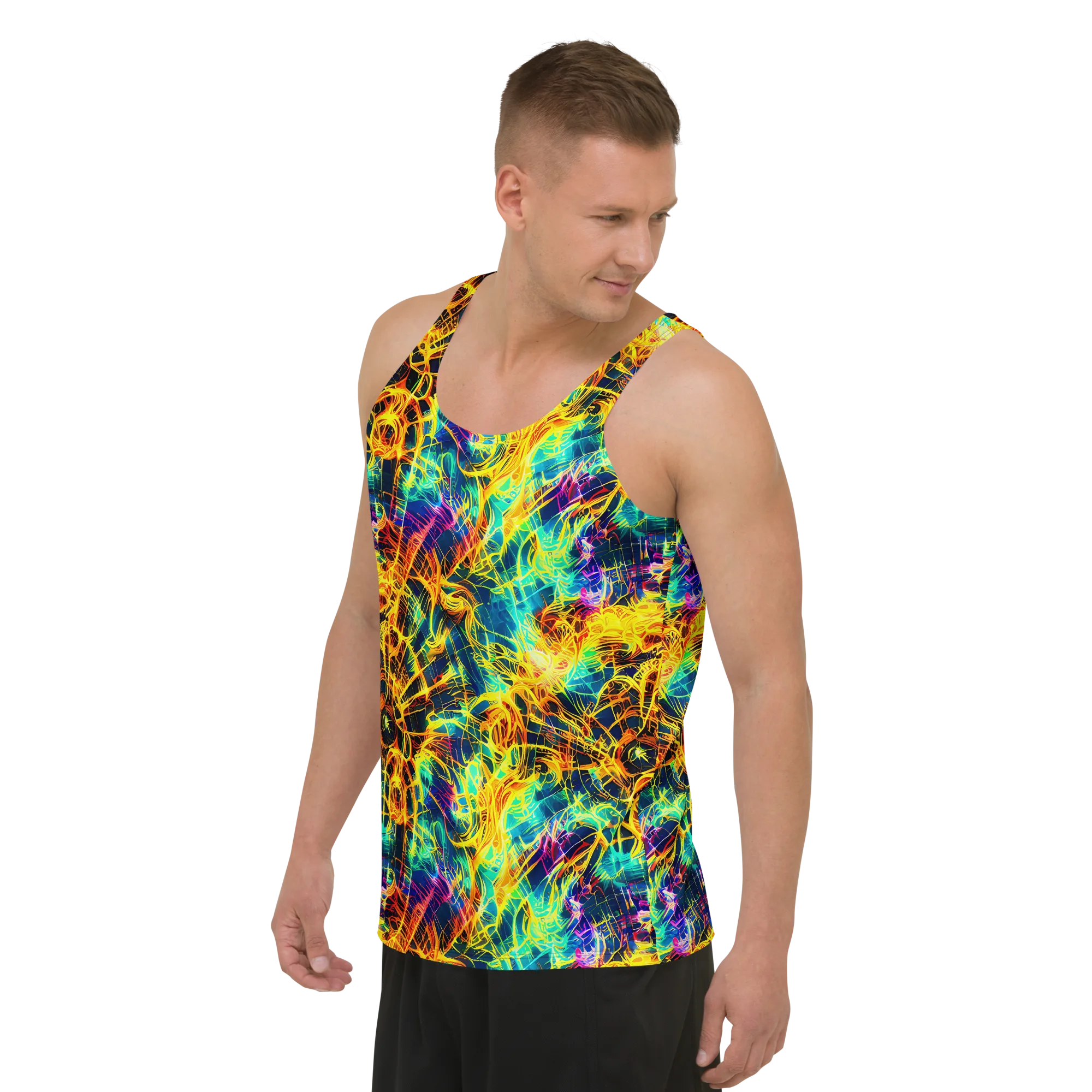 Kapp's Kaleidoscope on Men's Tank Top — Left Front