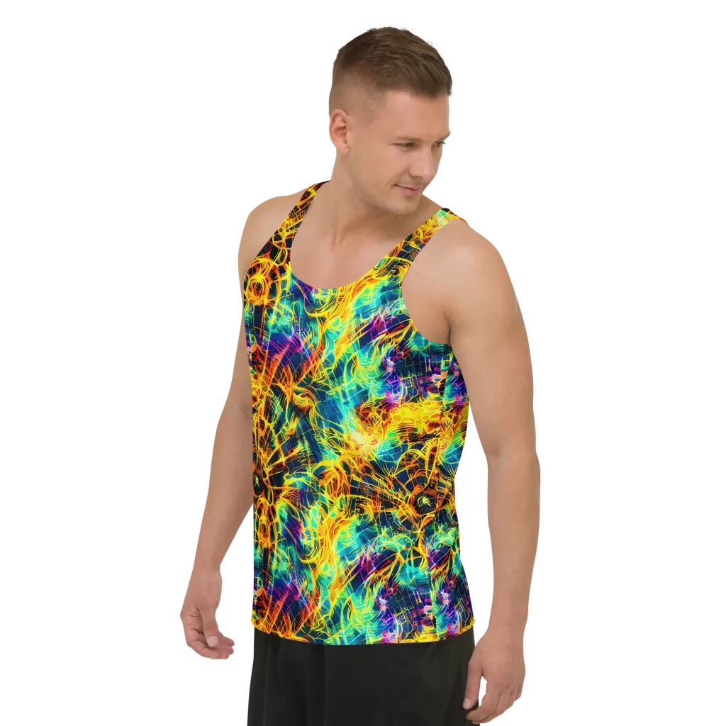 Kapp's Kaleidoscope on Men's Tank Top — Left Front