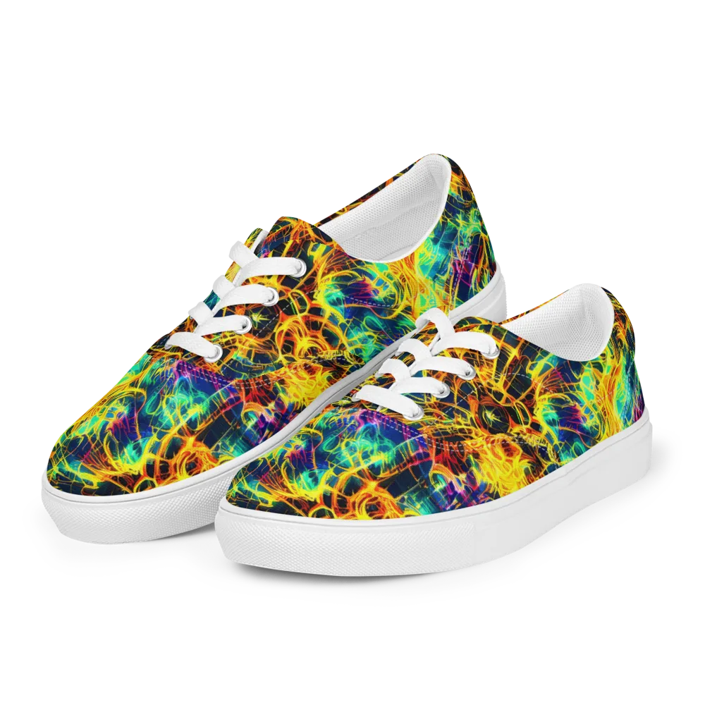 Kapp's Kaleidoscope on Men's Lace-Up Canvas Shoes — Left Front