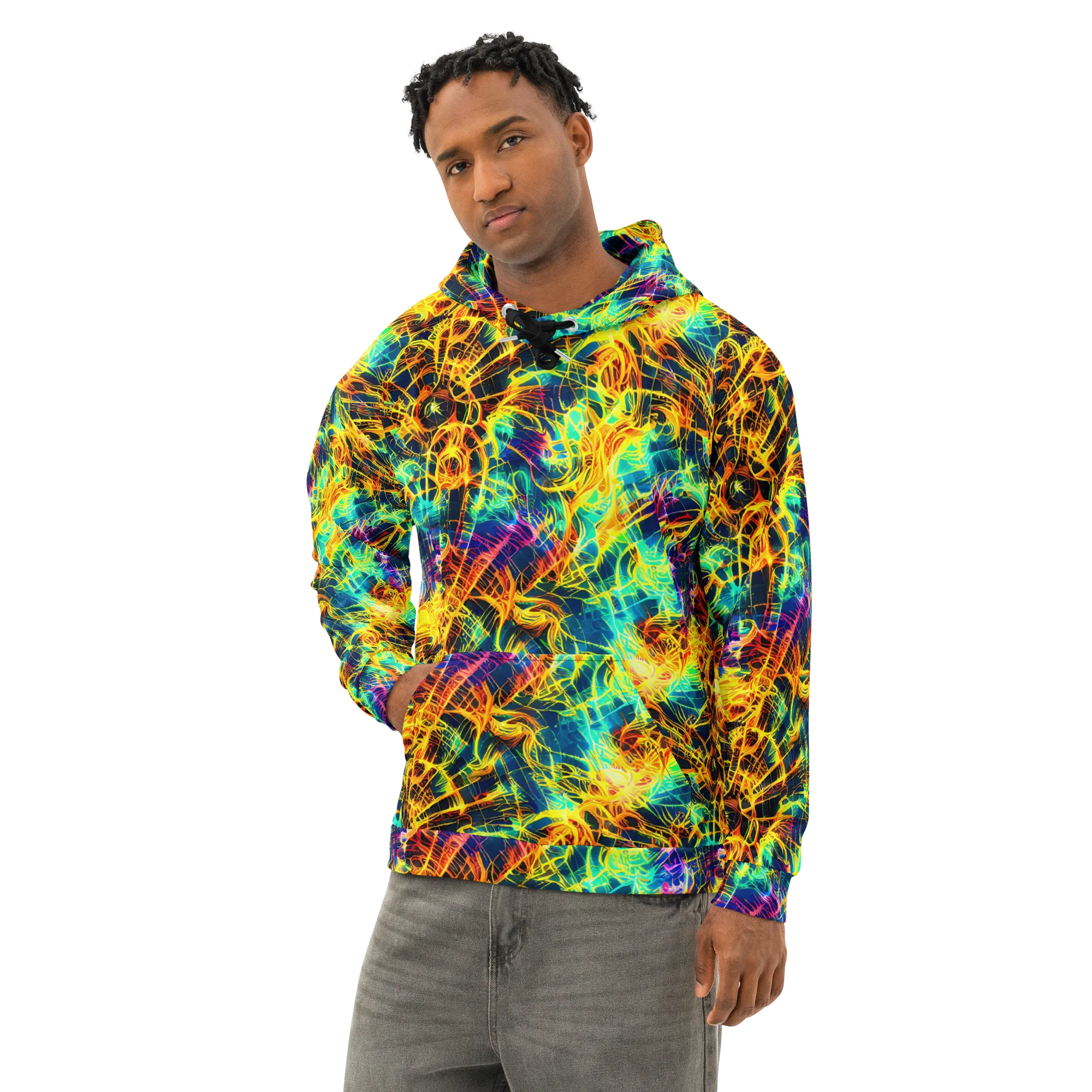 Kapp's Kaleidoscope on Cotton Hoodie — Left Front