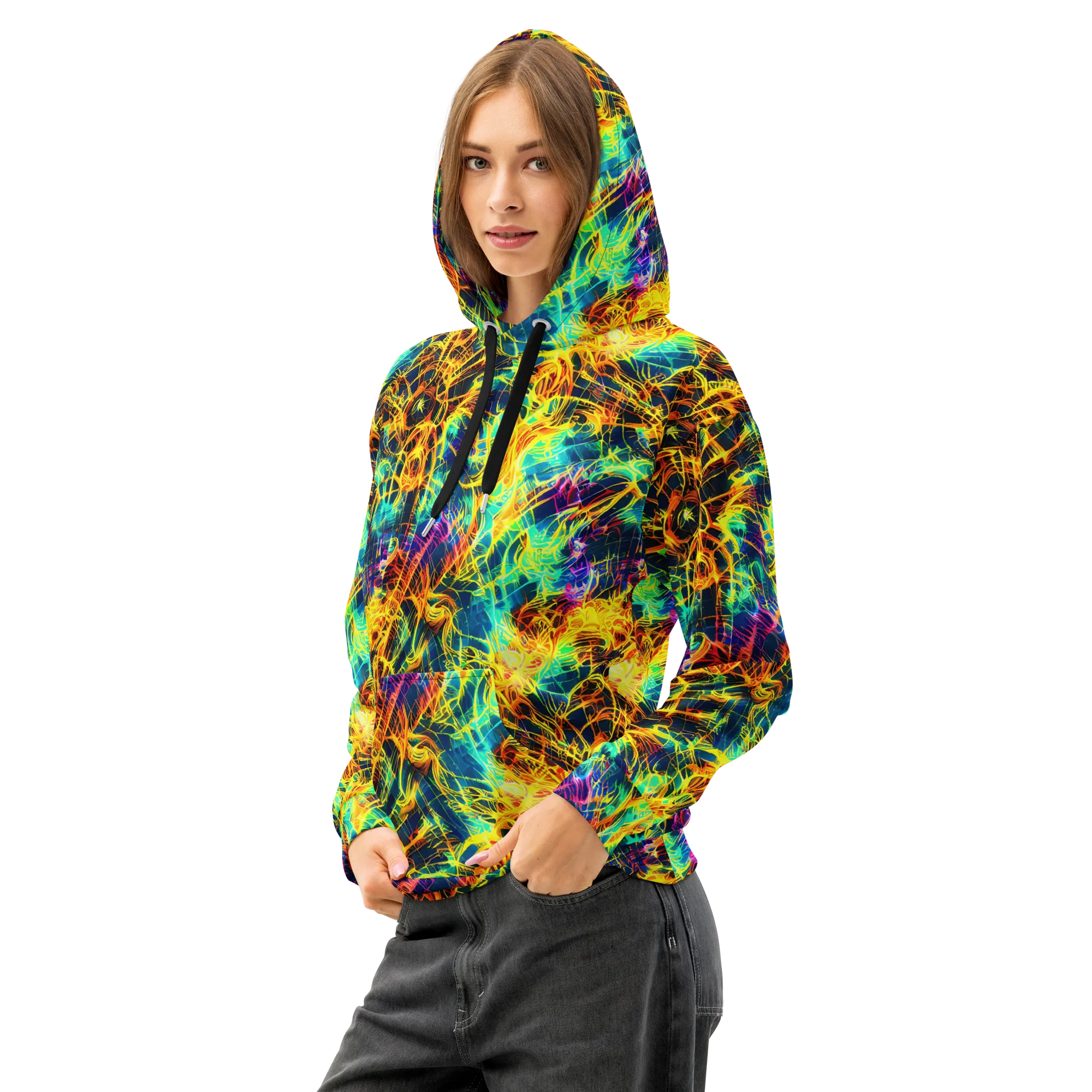Kapp's Kaleidoscope on Cotton Hoodie — Left Front