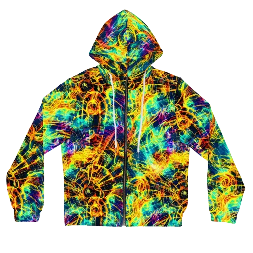 Kapp's Kaleidoscope on a Women's Full-Zip Hoodie