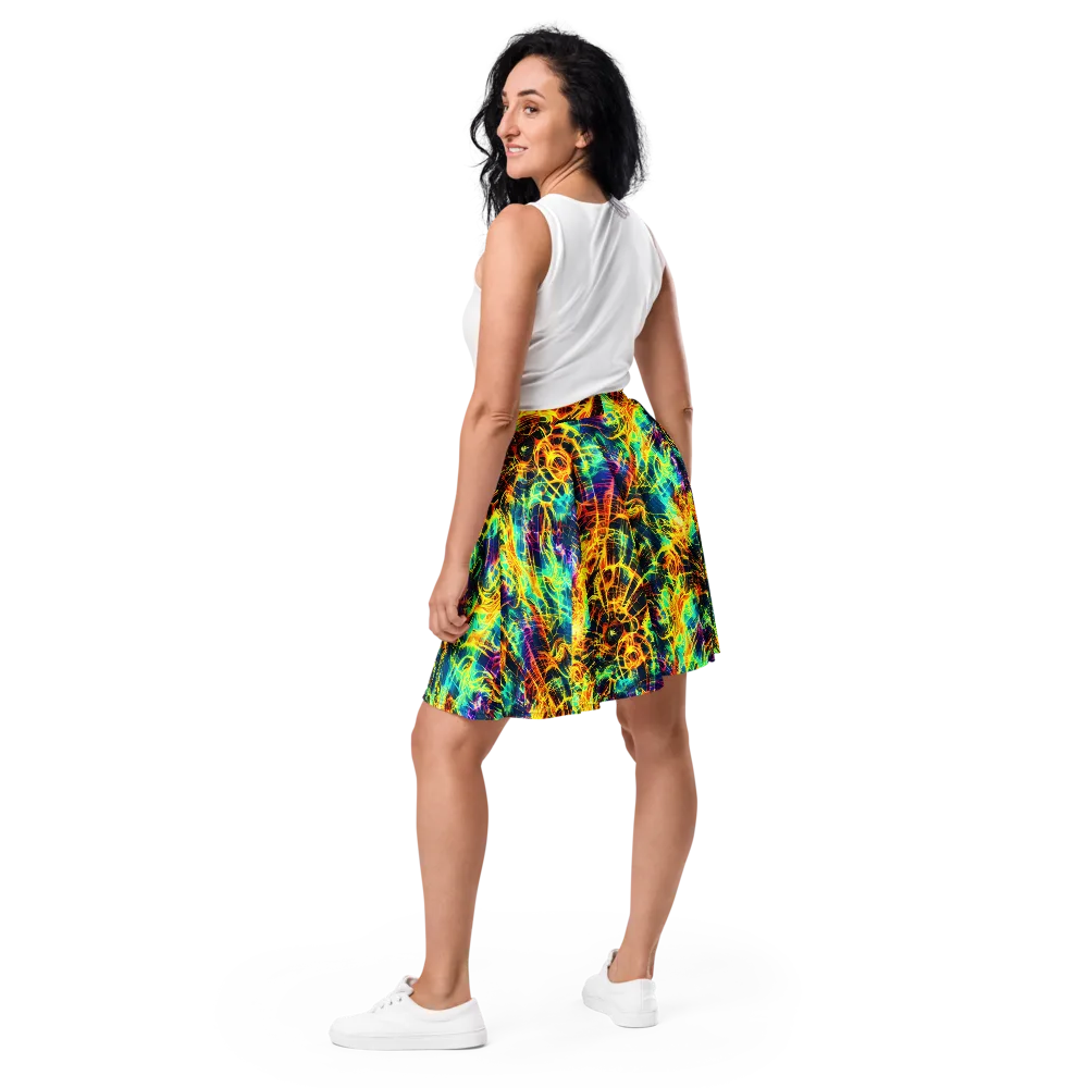 Kapp's Kaleidoscope on Skater Skirt — Back