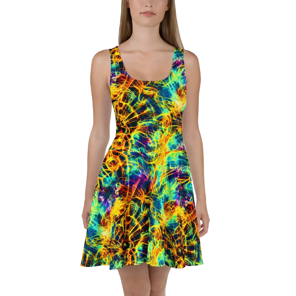 Kapp's Kaleidoscope on Skater Dress — Front