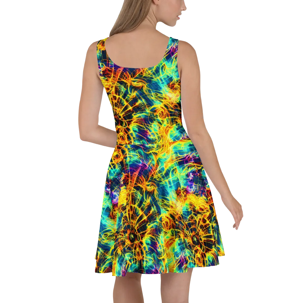 Kapp's Kaleidoscope on Skater Dress — Back