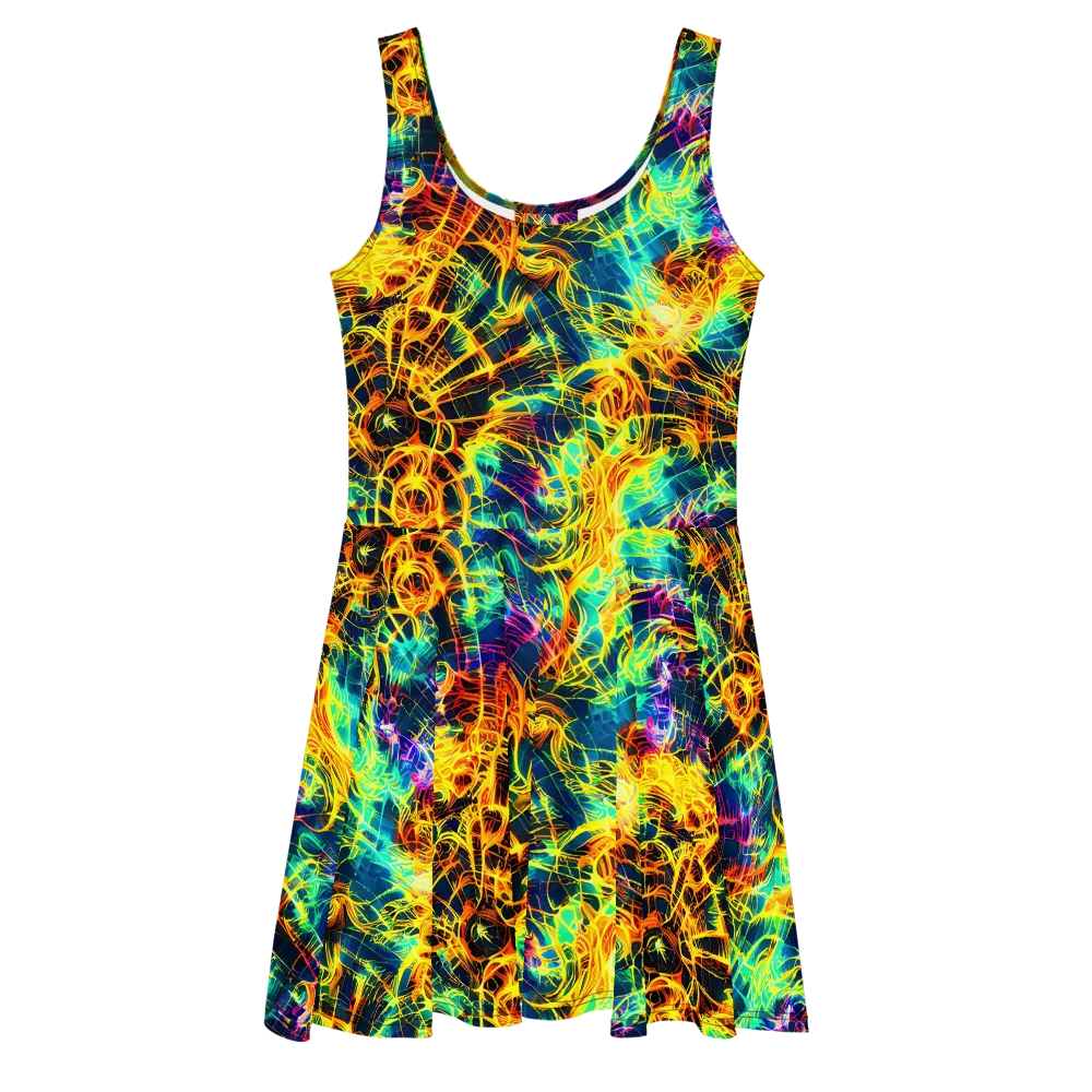 Kapp's Kaleidoscope on Skater Dress — Front