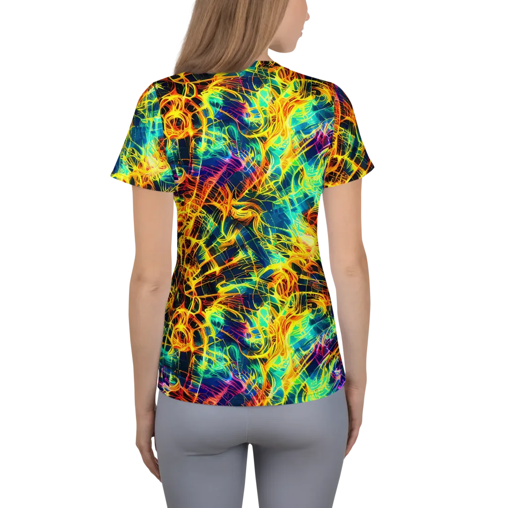 Kapp's Kaleidoscope on Women's Athletic T-Shirt — Back