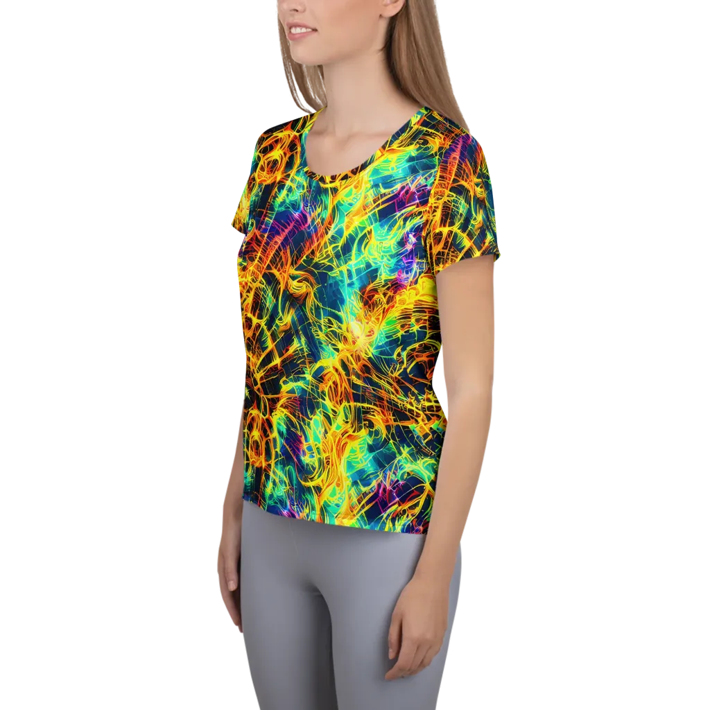 Kapp's Kaleidoscope on Women's Athletic T-Shirt — Left