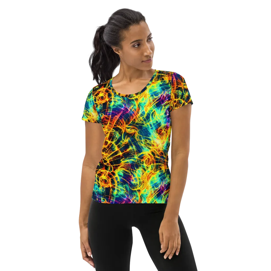 Kapp's Kaleidoscope on Women's Athletic T-Shirt — Front