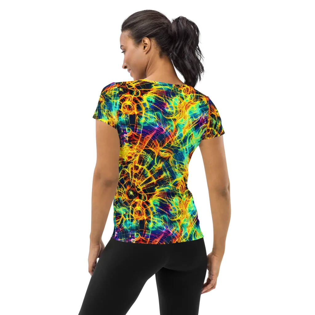 Kapp's Kaleidoscope on Women's Athletic T-Shirt — Back