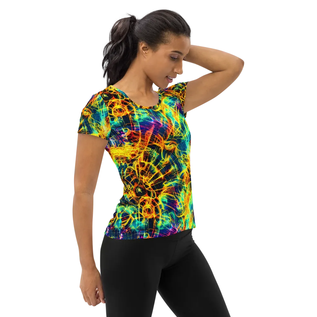 Kapp's Kaleidoscope on Women's Athletic T-Shirt — Right