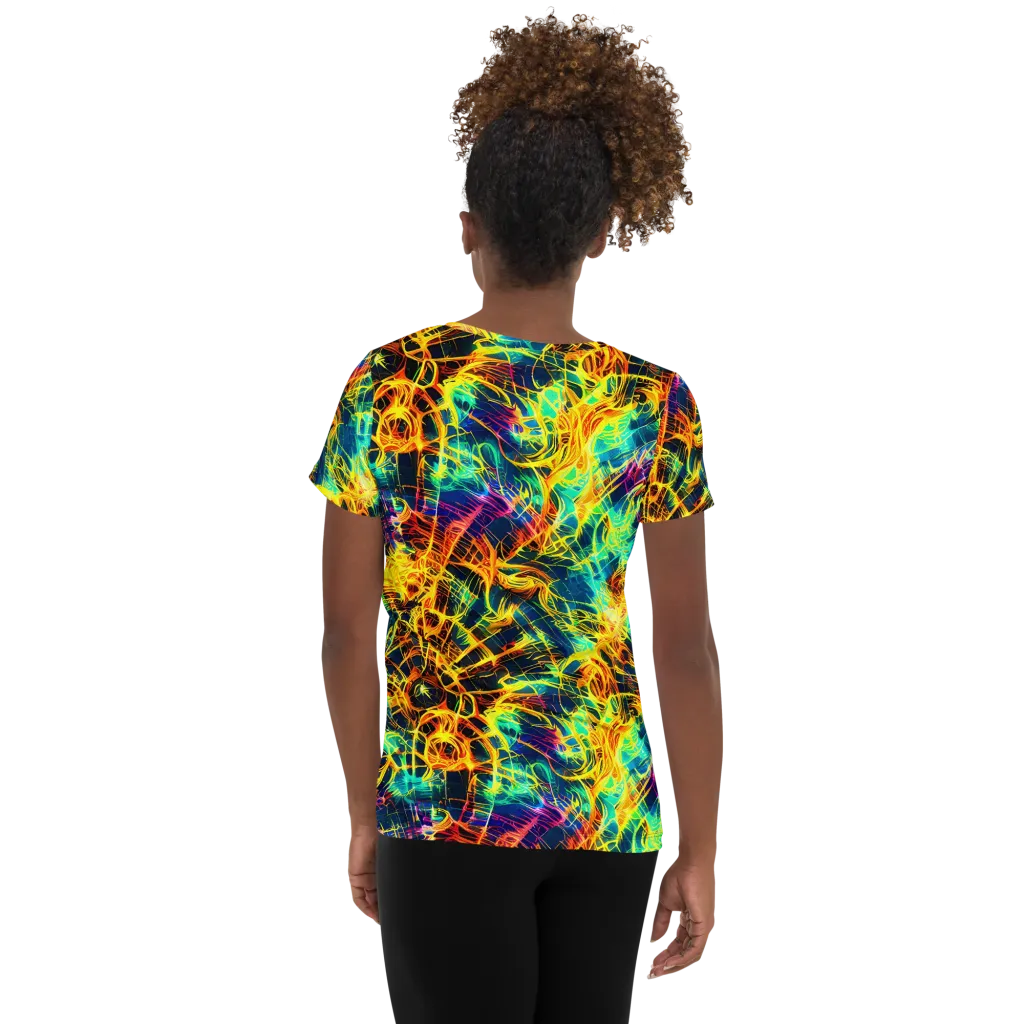 Kapp's Kaleidoscope on Women's Athletic T-Shirt — Back