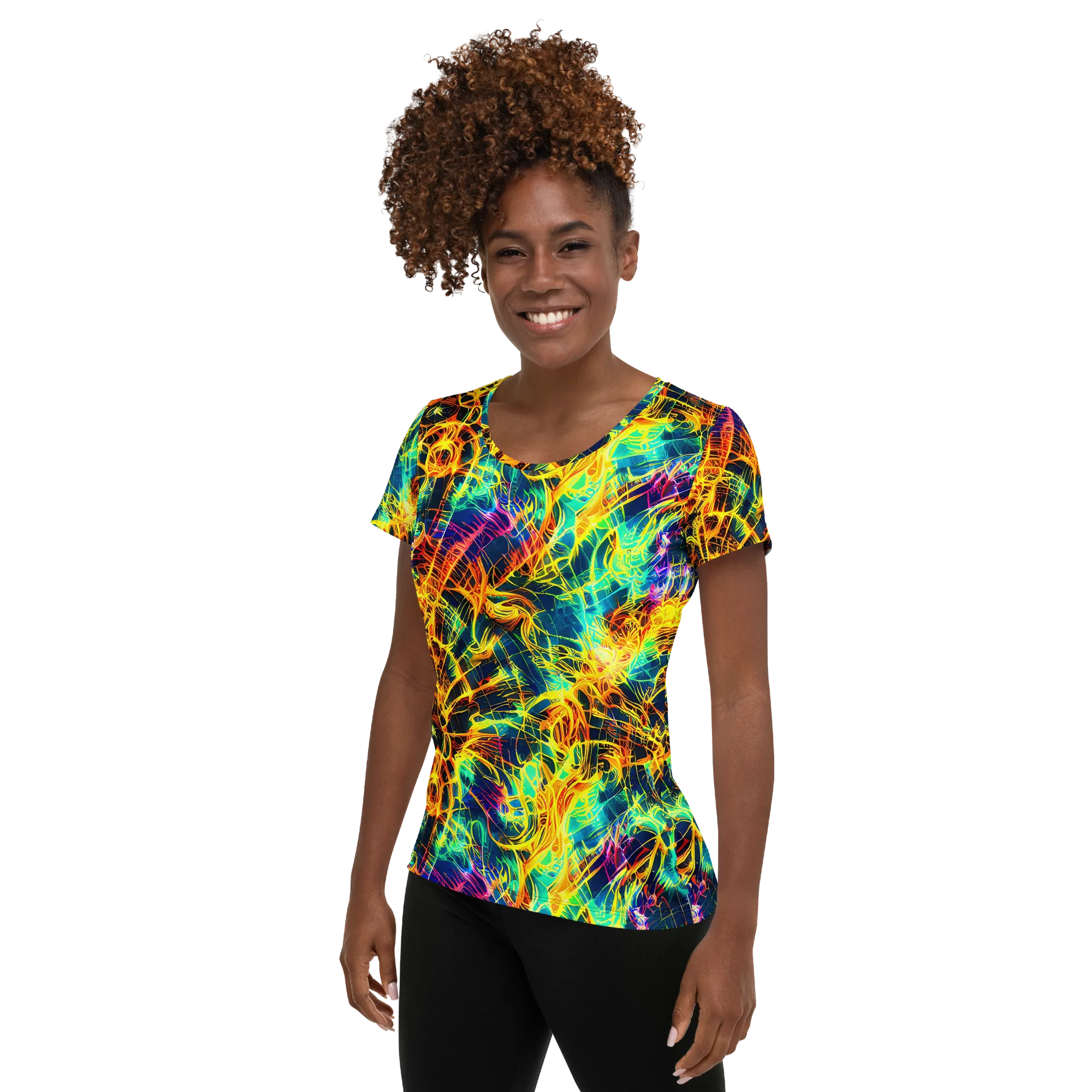 Kapp's Kaleidoscope on Women's Athletic T-Shirt — Left