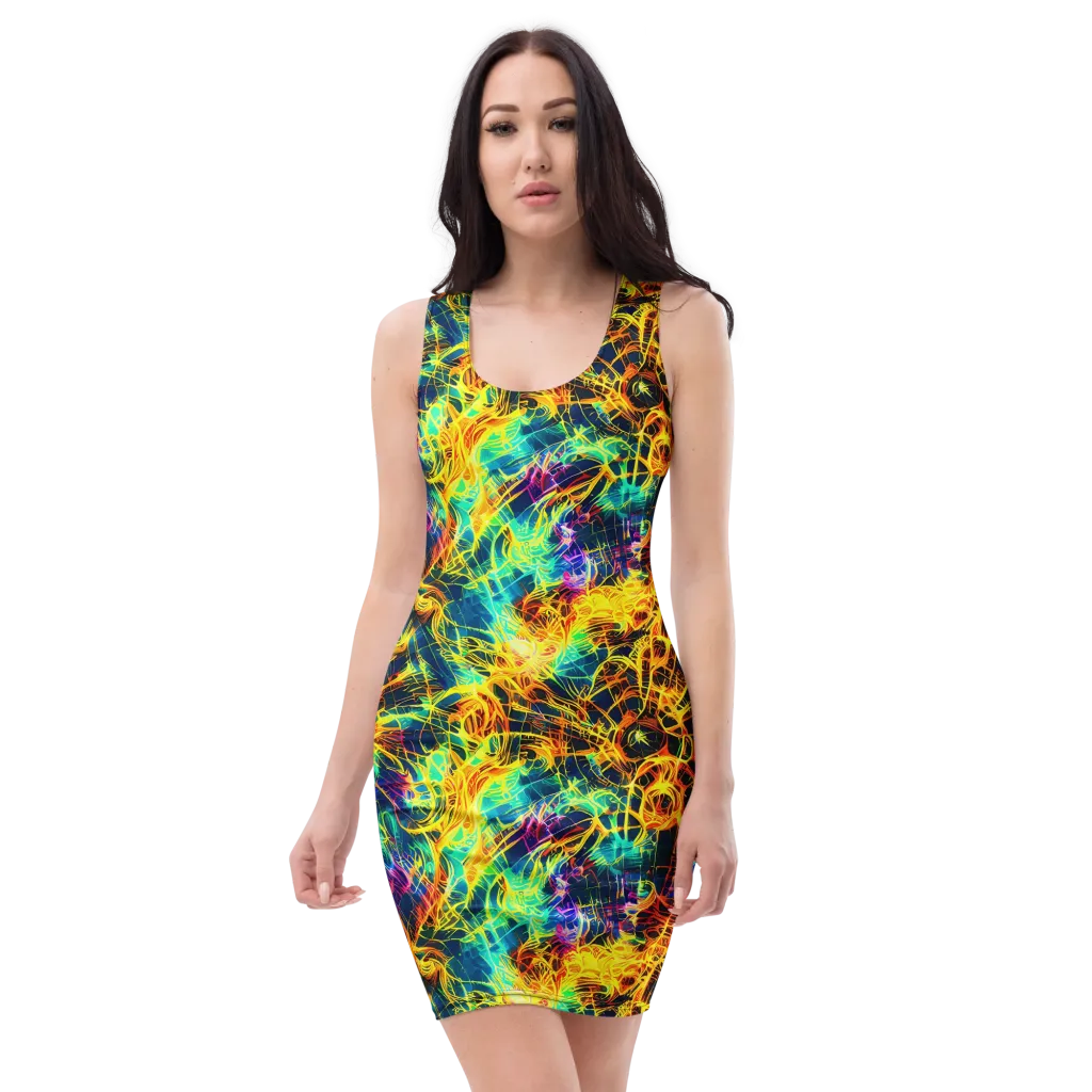 Kapp's Kaleidoscope on Bodycon Dress — Front